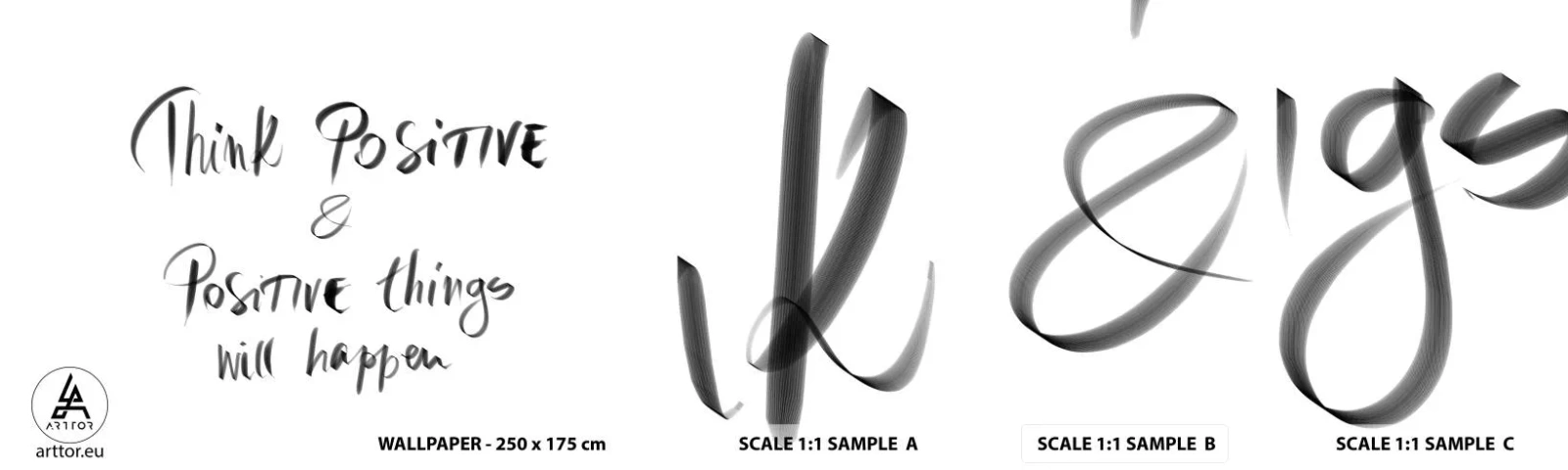 Mostră de Tapet Standard Eco - Cum să trăim bine? - Tipografie, Afirmare, Maxim - 100x30 cm