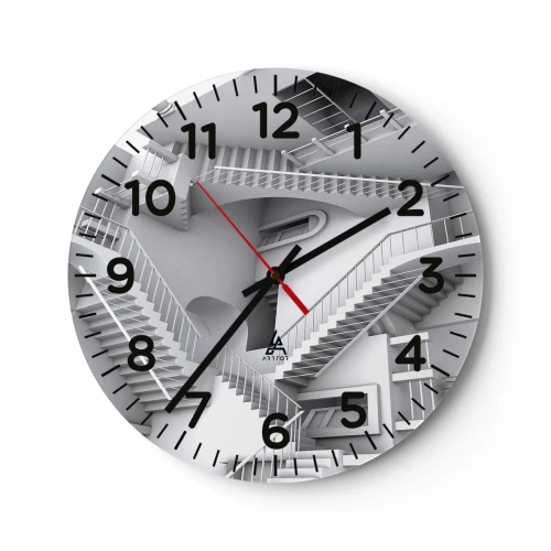 Ceas de perete - Ceas pe sticlă - Paradoxurile spațiului - 40x40 cm