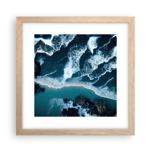 Poster în ramă de stejar deschis - Înfășurate în valuri - 30x30 cm