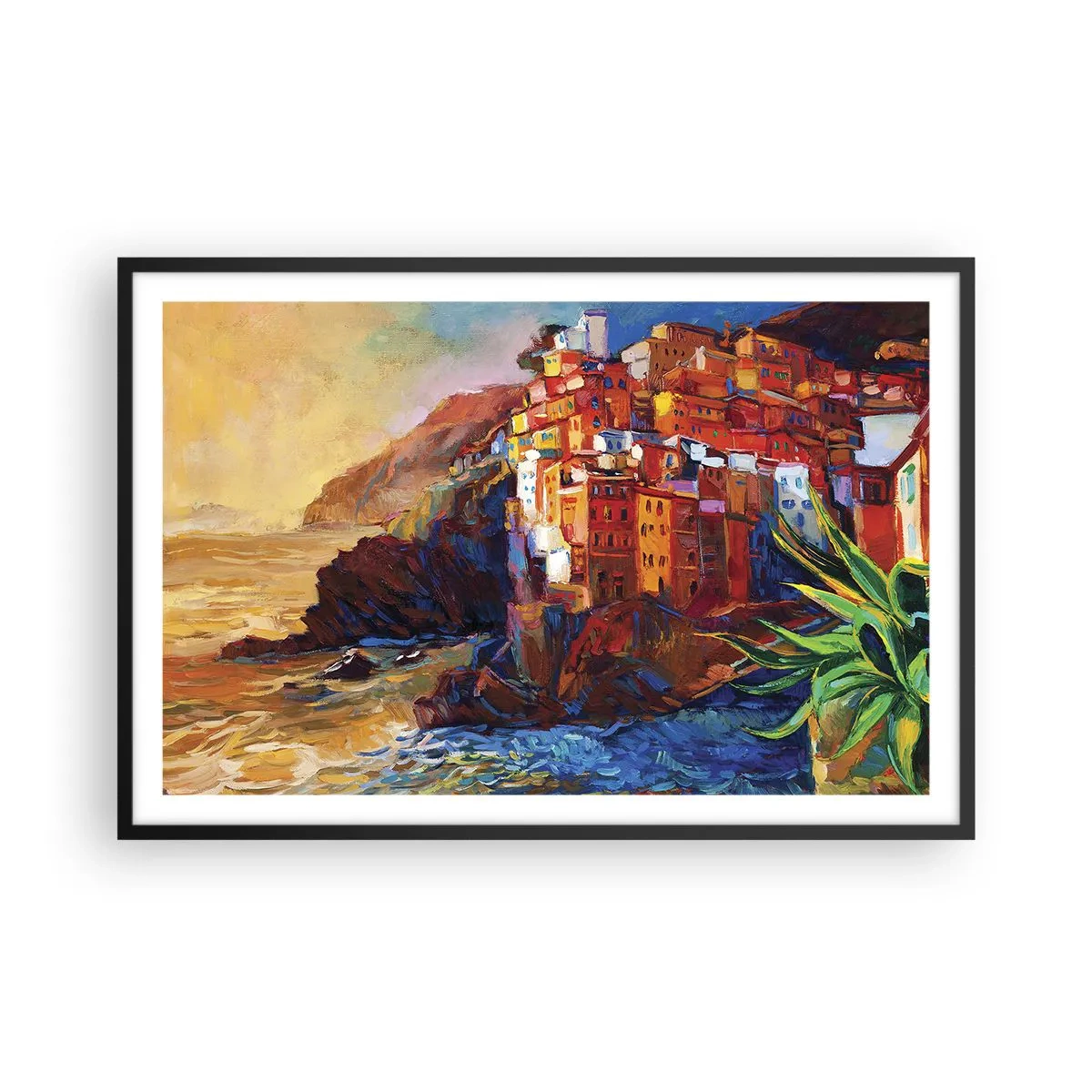 Poster în ramă neagră - Oraș italian de vis - 91x61 cm