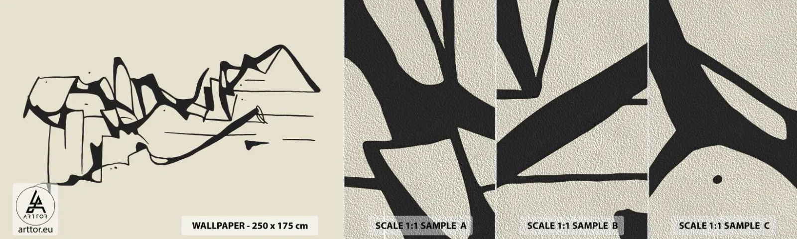 Mostră tapet Premium Sand - Poate că peisajul - Minimalism, Bucată, Linia - 100x30 cm