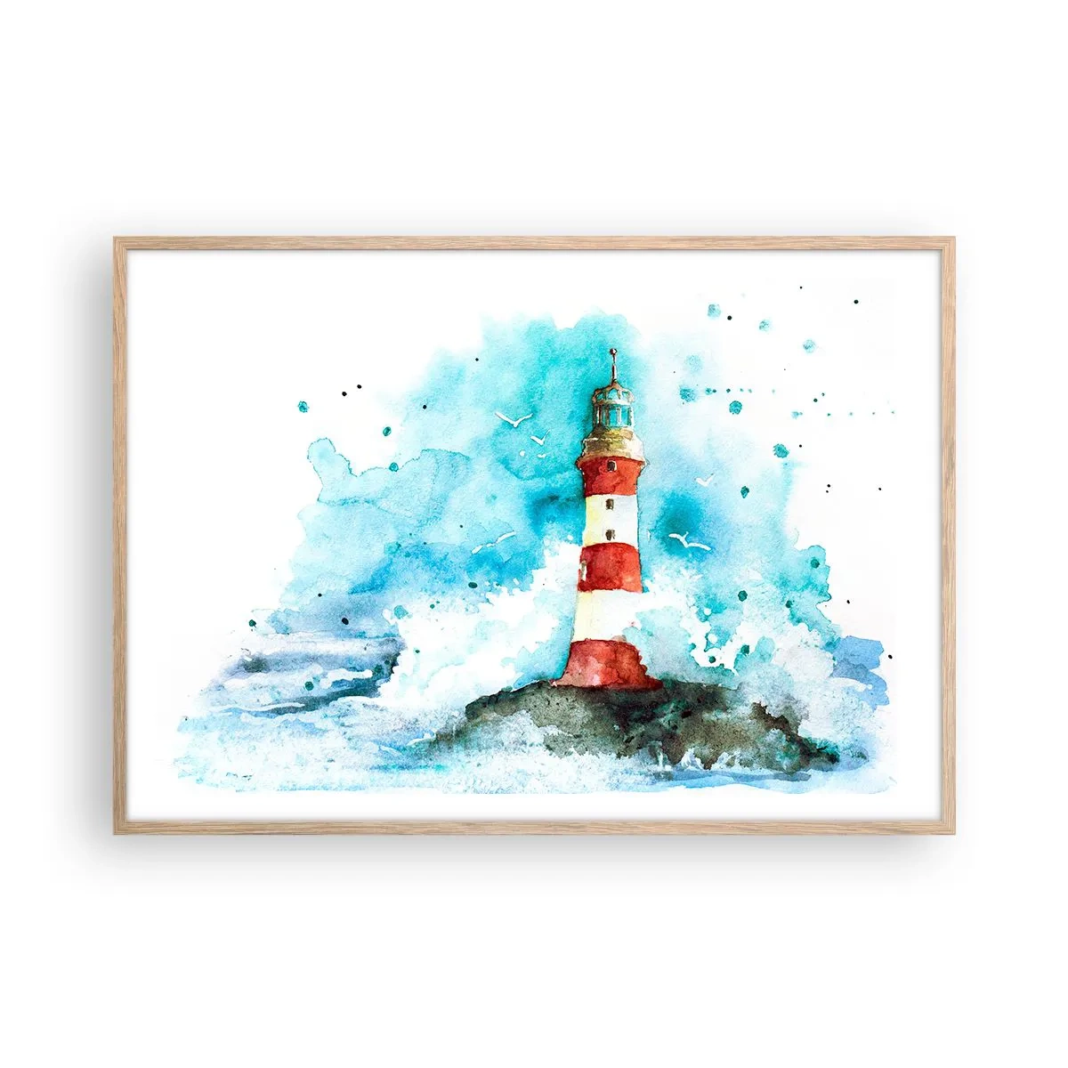 Poster în ramă de stejar deschis - Unitatea forțelor naturii - 100x70 cm