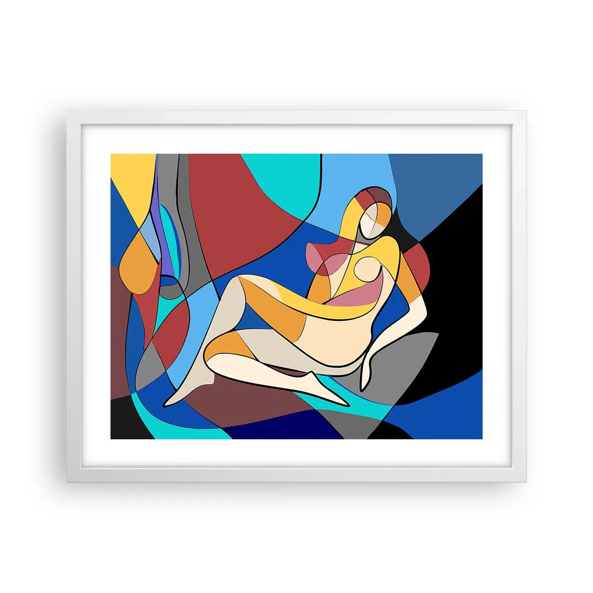 Poster în ramă albă - Nudul cubist - 50x40 cm