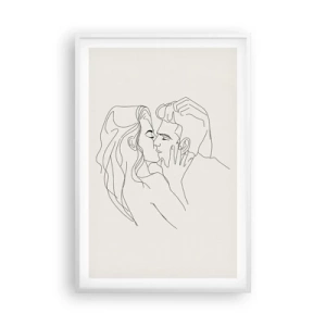 Poster în ramă albă - Încurcați în sentimente - 61x91 cm