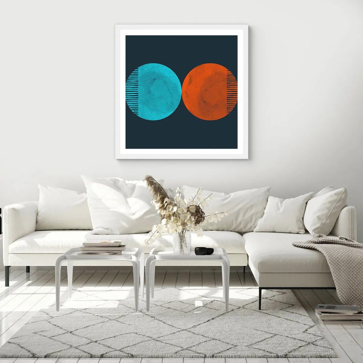 Poster în ramă albă - Doar geometrie? - 30x30 cm