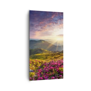 Tablou pe pânză - Prospețimea unei dimineți de munte - 65x120 cm