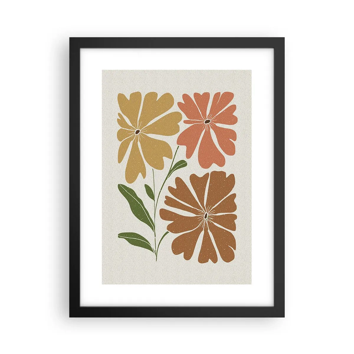 Poster în ramă neagră - Natură și geometrie - 30x40 cm