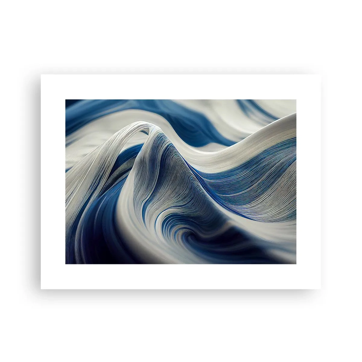 Poster - Fluiditate de albastru și alb - 40x30 cm