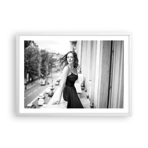 Poster în ramă albă - Cu siguranță e o fată pariziană - 70x50 cm