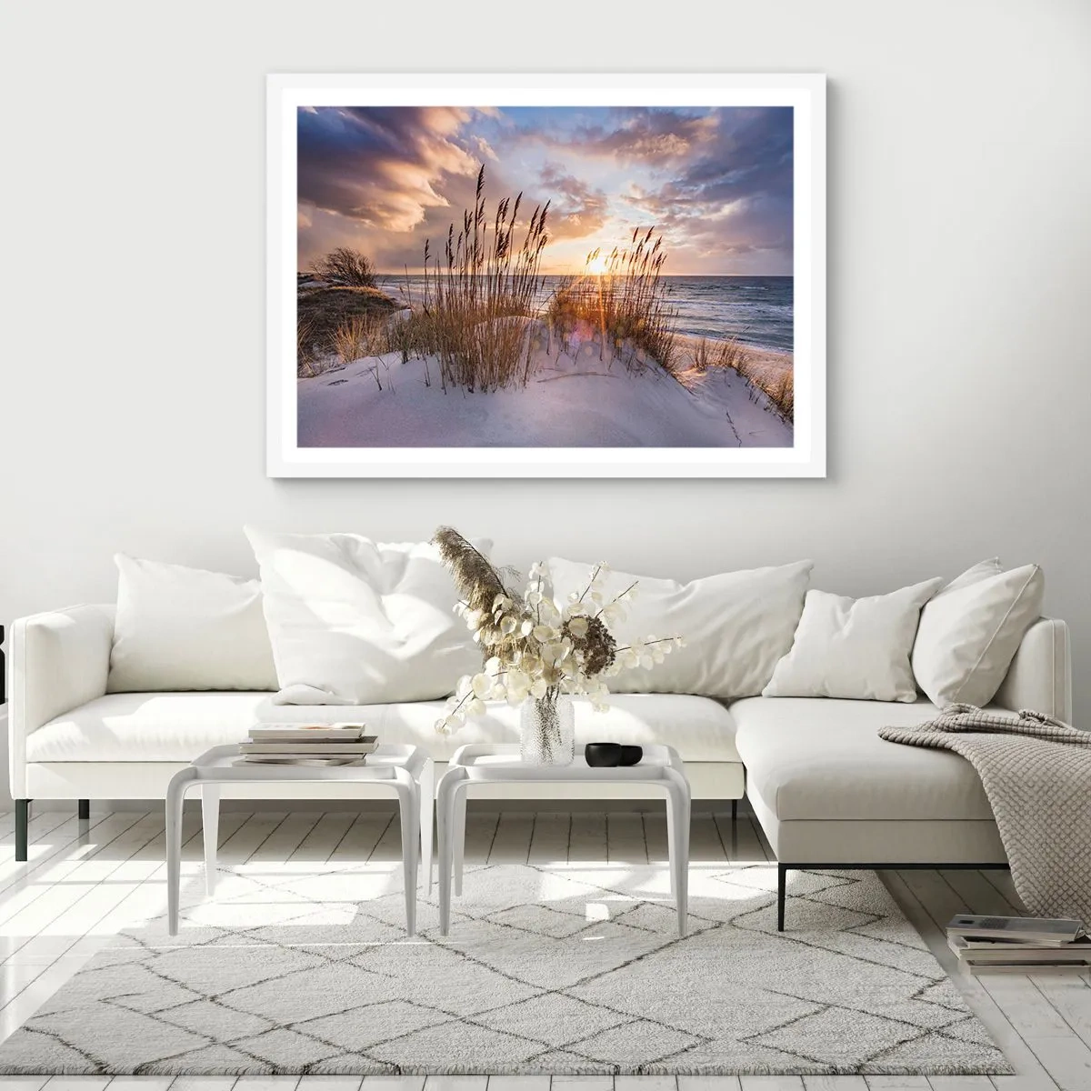Poster în ramă albă - Adio soare și vânt - 91x61 cm