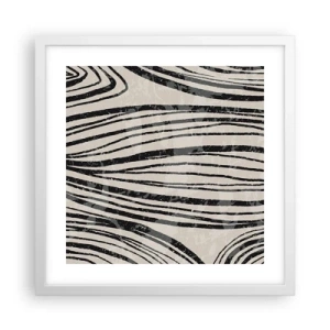 Poster în ramă albă - Deversare de linii - 40x40 cm