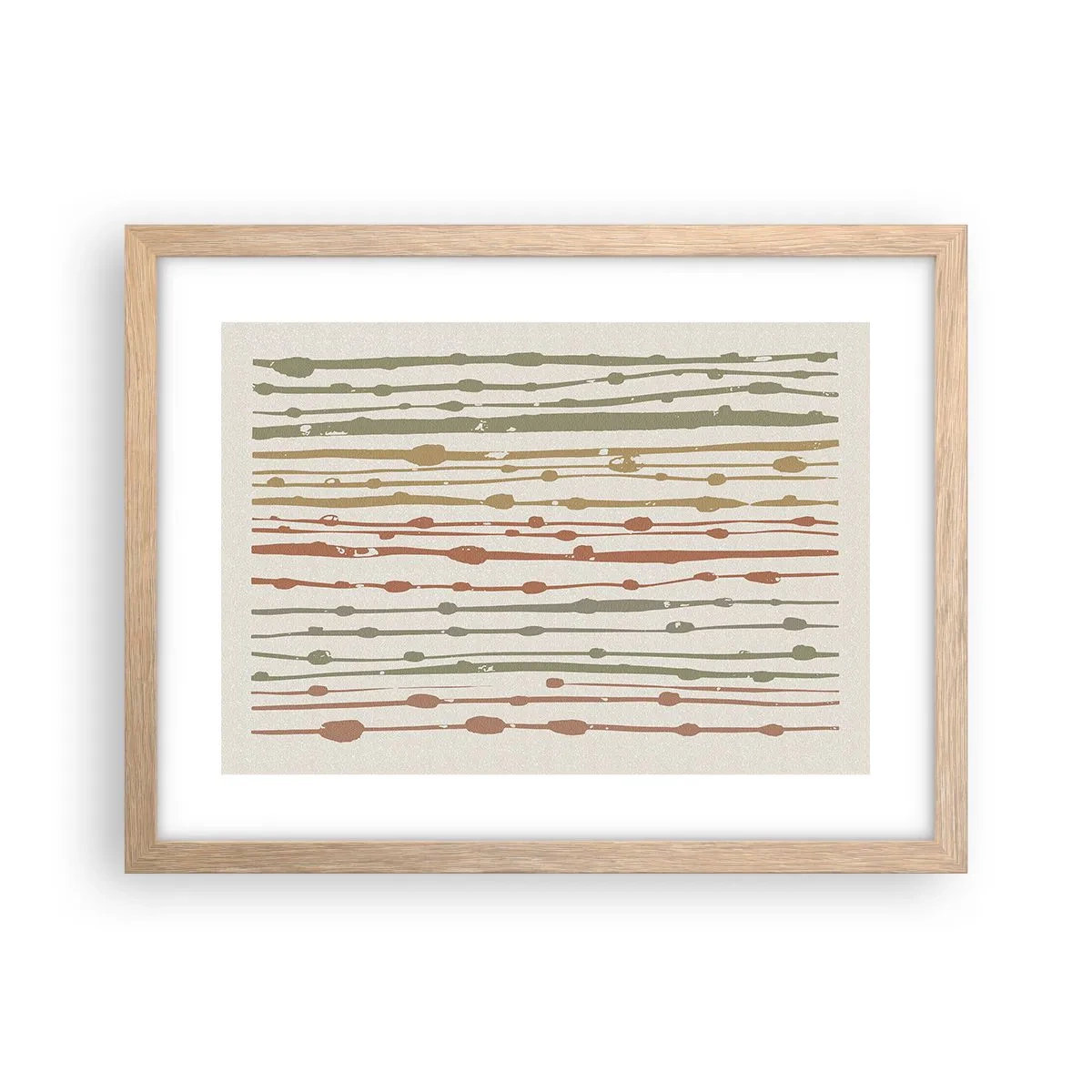 Poster în ramă de stejar deschis - Notația culorilor muzicale - 40x30 cm