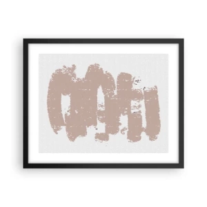Poster în ramă neagră - Abstracție în roz moale - 50x40 cm