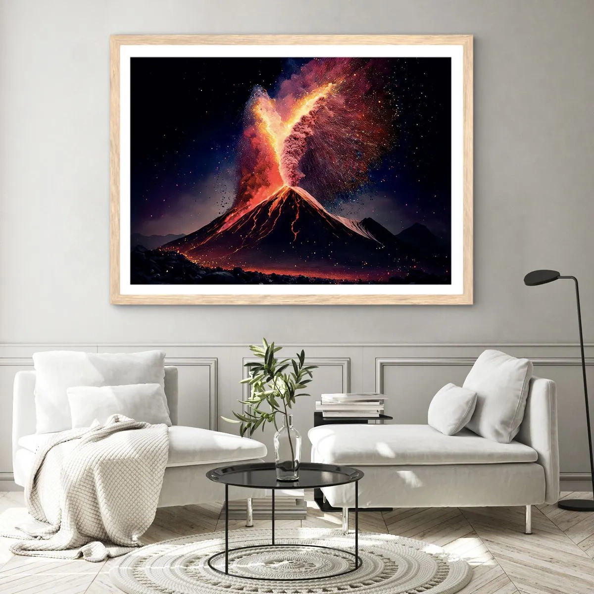 Poster în ramă de stejar deschis - Frumusețe și groază - 50x40 cm