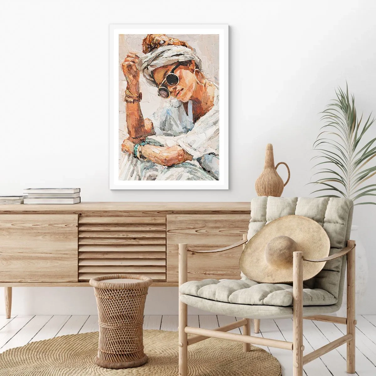 Poster în ramă albă - Portret în plin soare - 70x100 cm