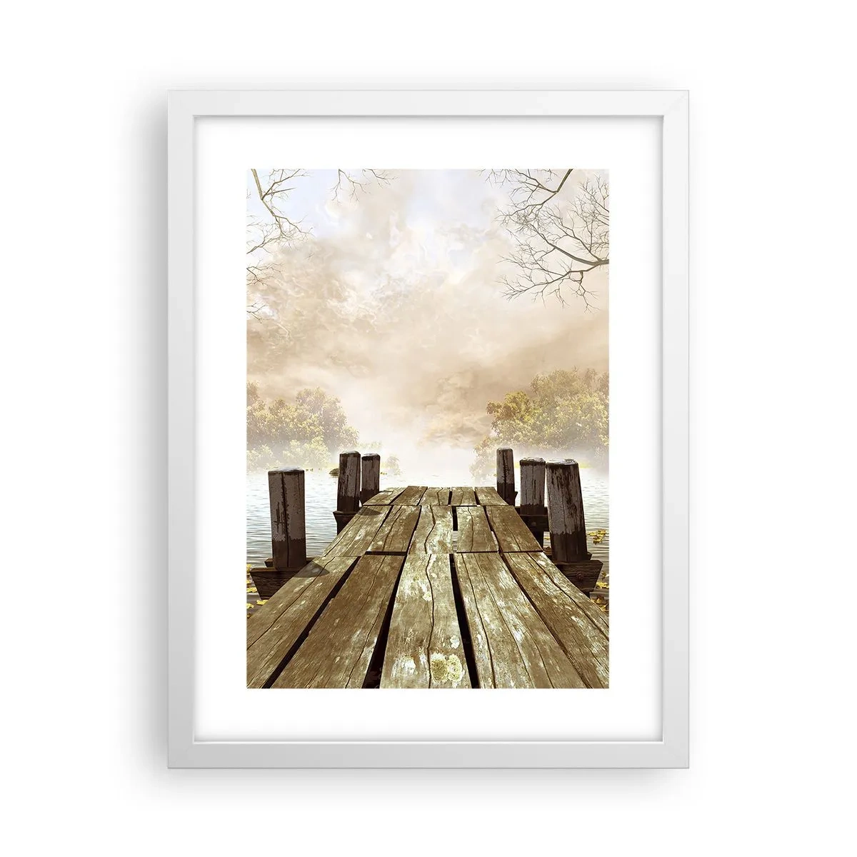 Poster în ramă albă - Tristețea blândă a toamnei - 30x40 cm