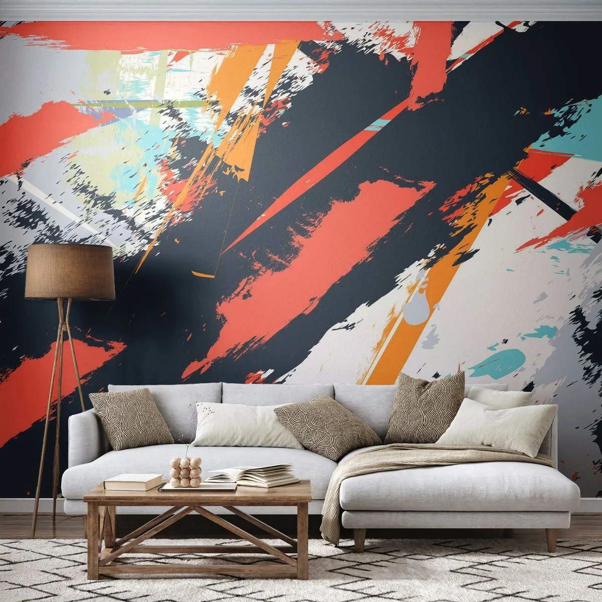 Tapet Standard Eco - Compoziție dinamică - Abstracția, Graffiti, Bucată - 500x350 cm