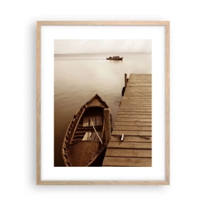 Poster în ramă de stejar deschis - Marea pace - 40x50 cm