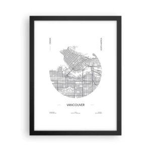 Poster în ramă neagră - Anatomia Vacouverului - 30x40 cm