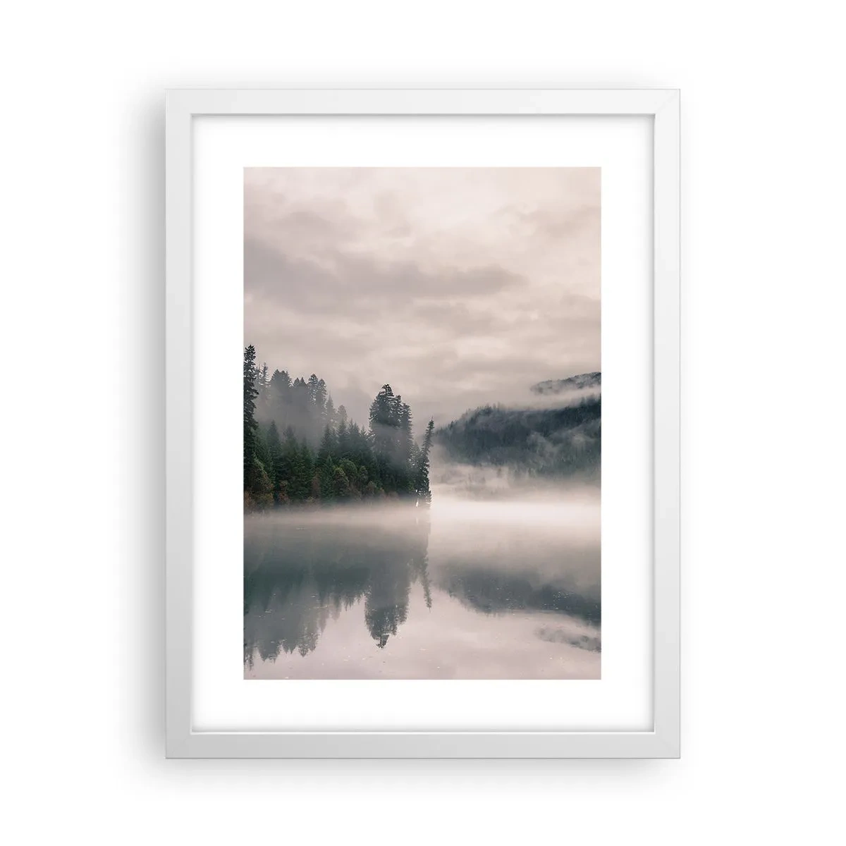 Poster în ramă albă - În reverie, în ceață - 30x40 cm