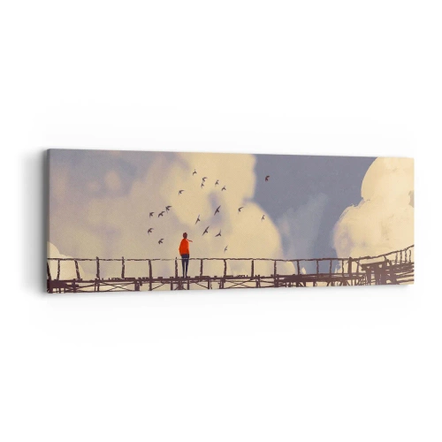 Tablou pe pânză - Dorință albastră - 90x30 cm