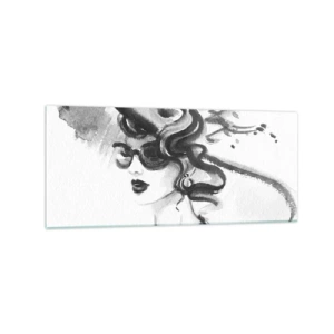 Tablou pe sticlă - Dama cu caracter - 120x50 cm