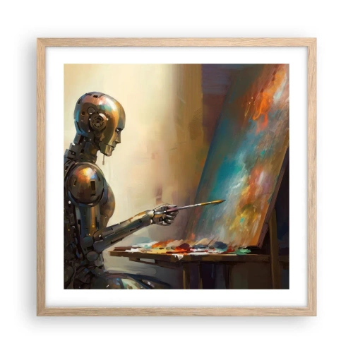 Poster în ramă de stejar deschis - Arta viitorului - 50x50 cm