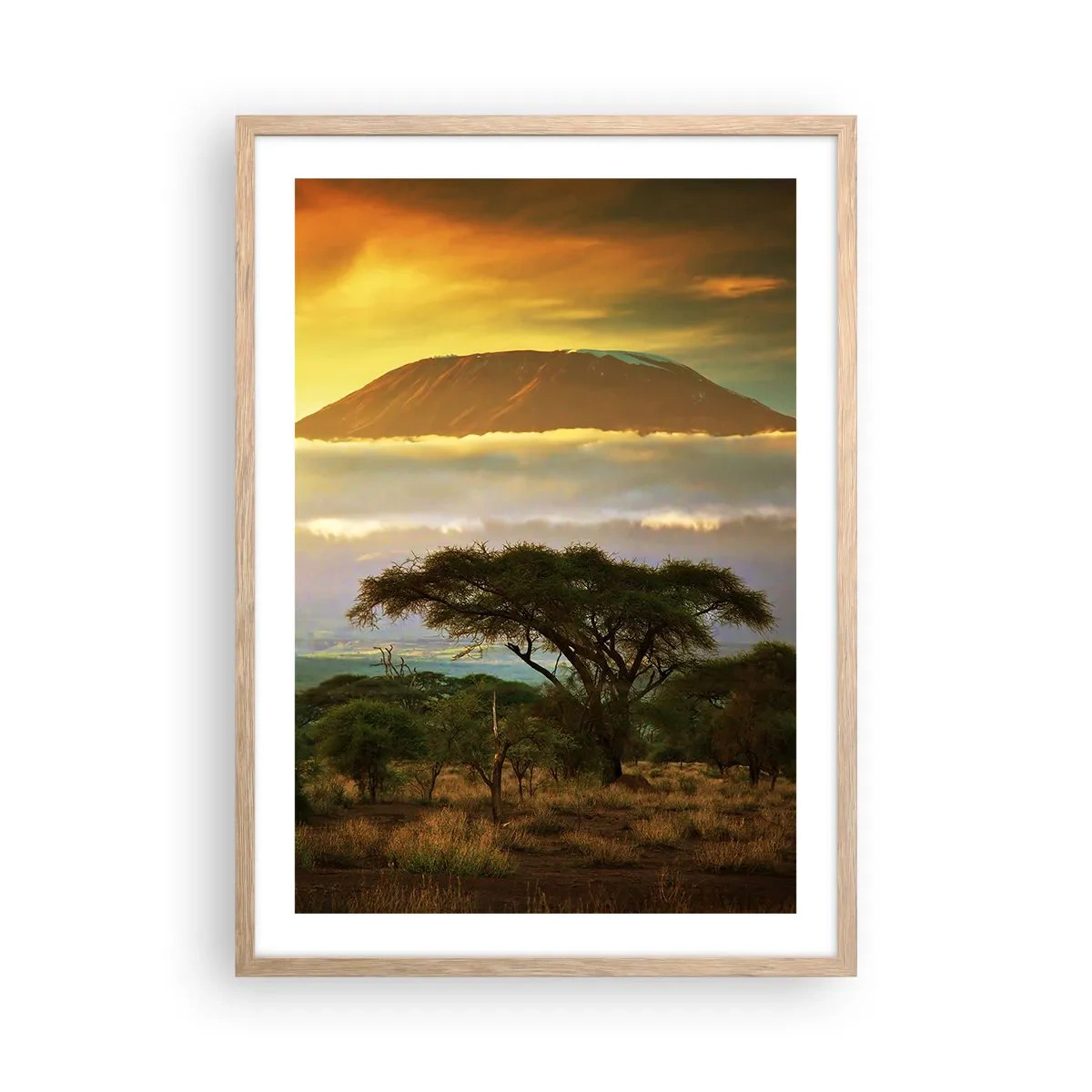 Poster în ramă de stejar deschis - Visul unui călător - 50x70 cm