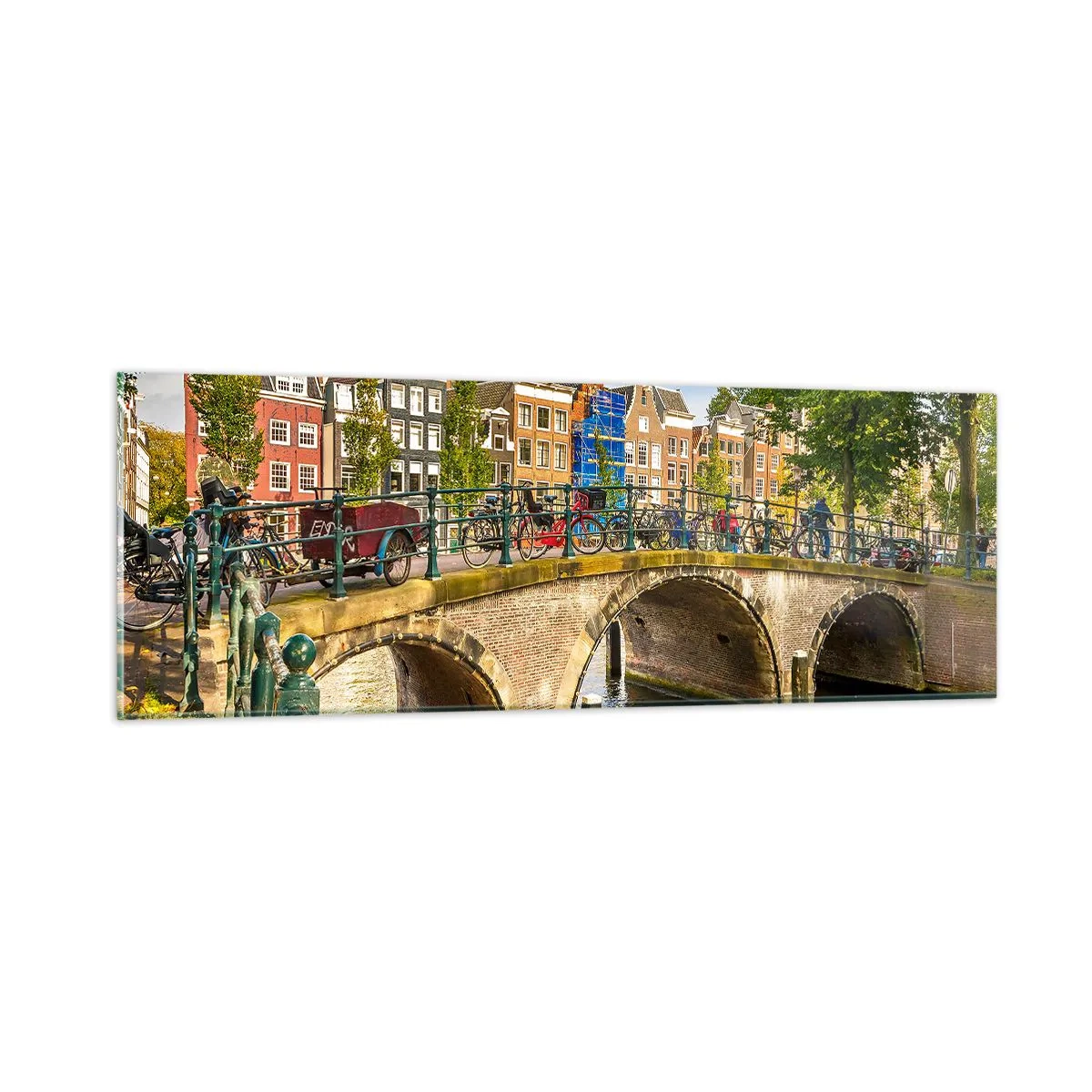 Tablou pe sticlă - Primăvara lângă canal - 90x30 cm