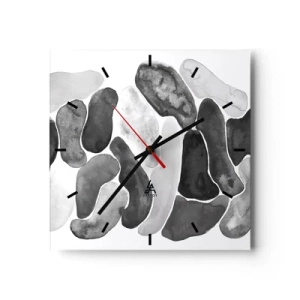 Ceas de perete - Ceas pe sticlă - Abstracție pietroasă - 40x40 cm
