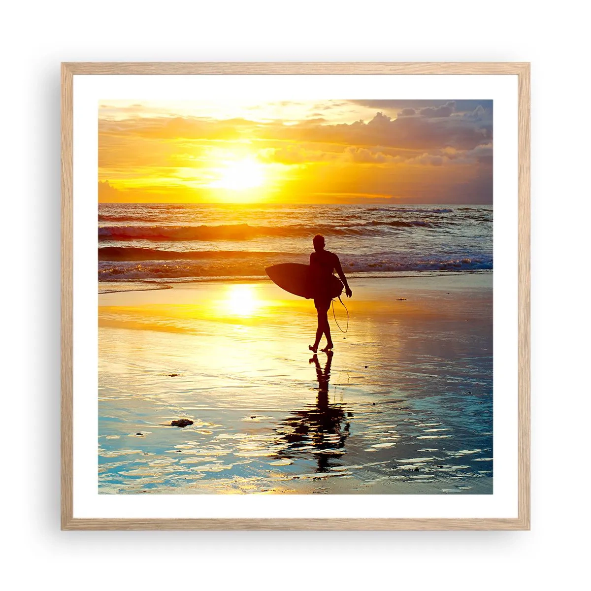 Poster în ramă de stejar deschis - Întoarcerea războinicului - 60x60 cm