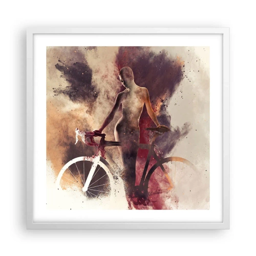 Poster în ramă albă - În forme de marmură sufletul ciclist - 50x50 cm