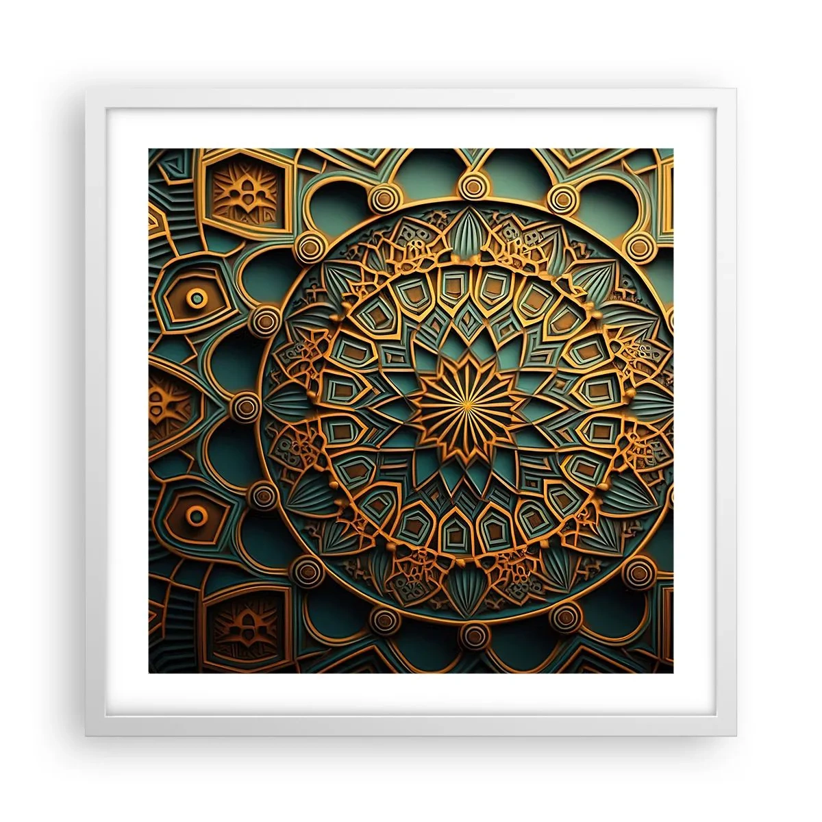 Poster în ramă albă - În stil arabic - 50x50 cm