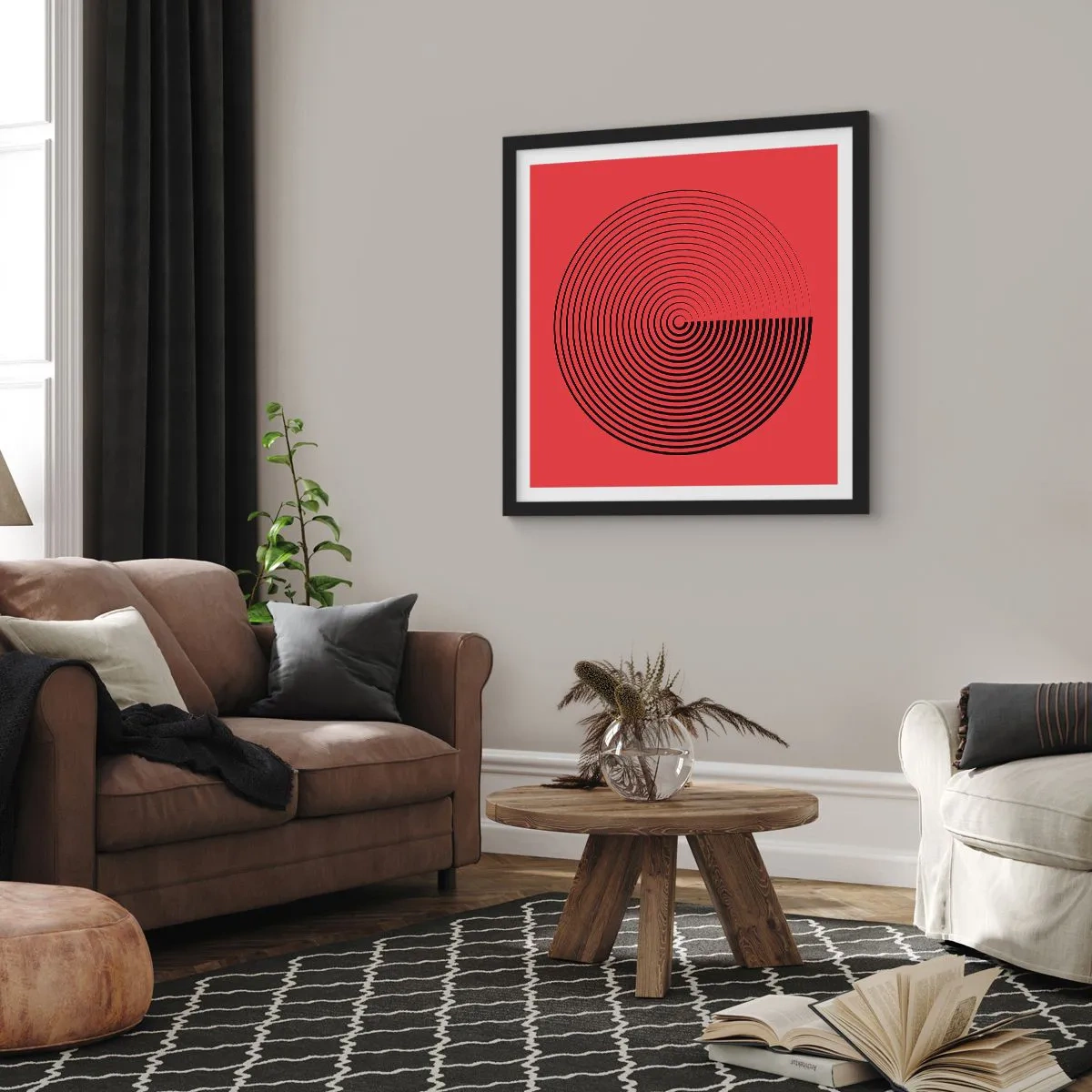 Poster în ramă neagră - Mișcare circulară - 30x30 cm