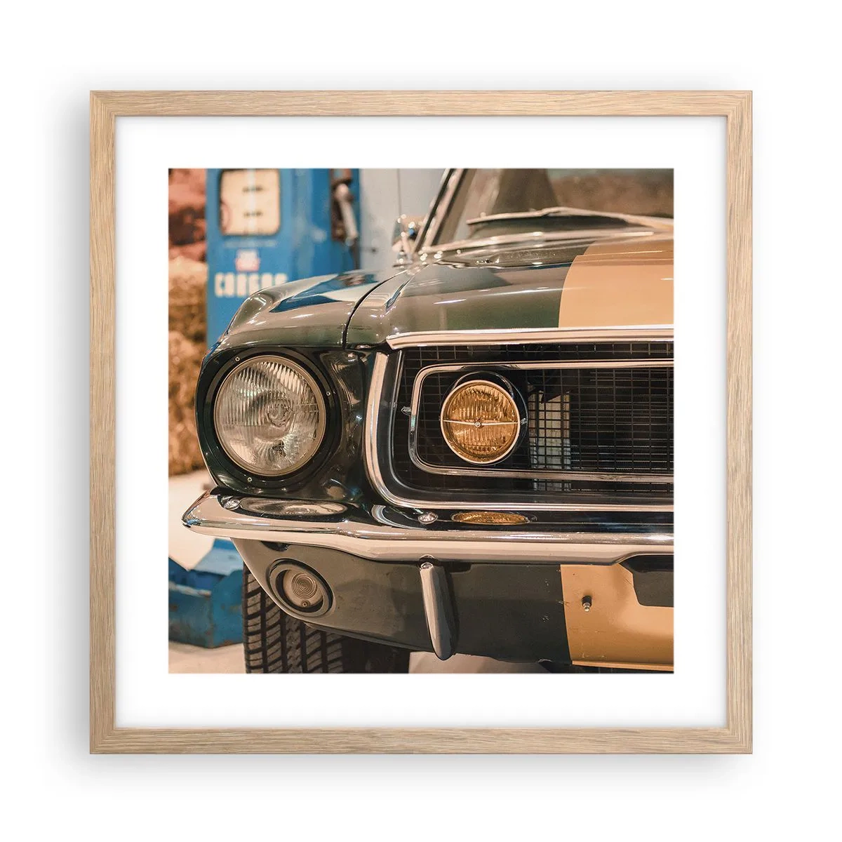 Poster în ramă de stejar deschis - Întâlnire cu o legendă - 40x40 cm