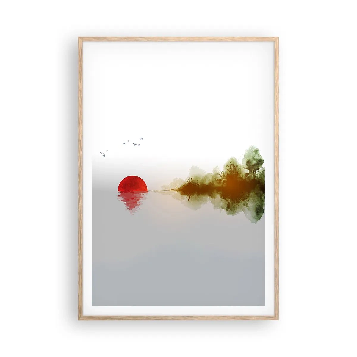 Poster în ramă de stejar deschis - Promisiune de liniște - 70x100 cm