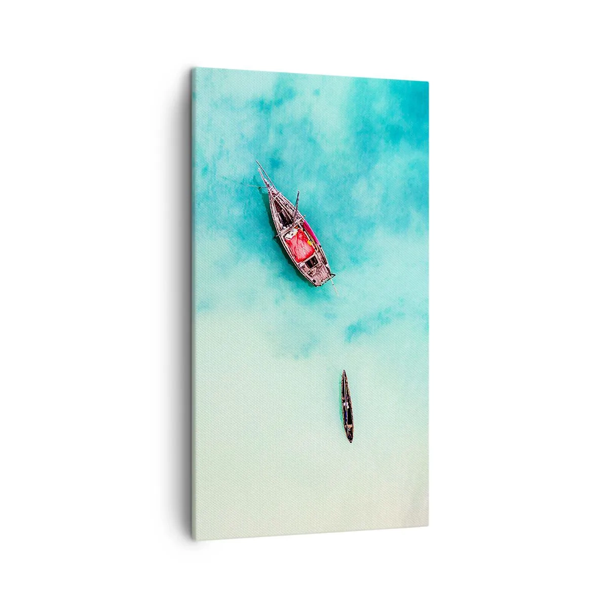 Tablou pe pânză - Pe plajele din Zanzibar, când apele în exces... - 45x80 cm