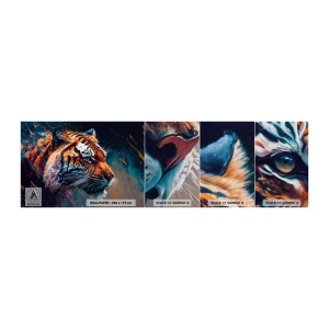 Mostră tapet Premium Canvas - Frumusețe sălbatică - Tigru, Colorat, Animal - 100x30 cm