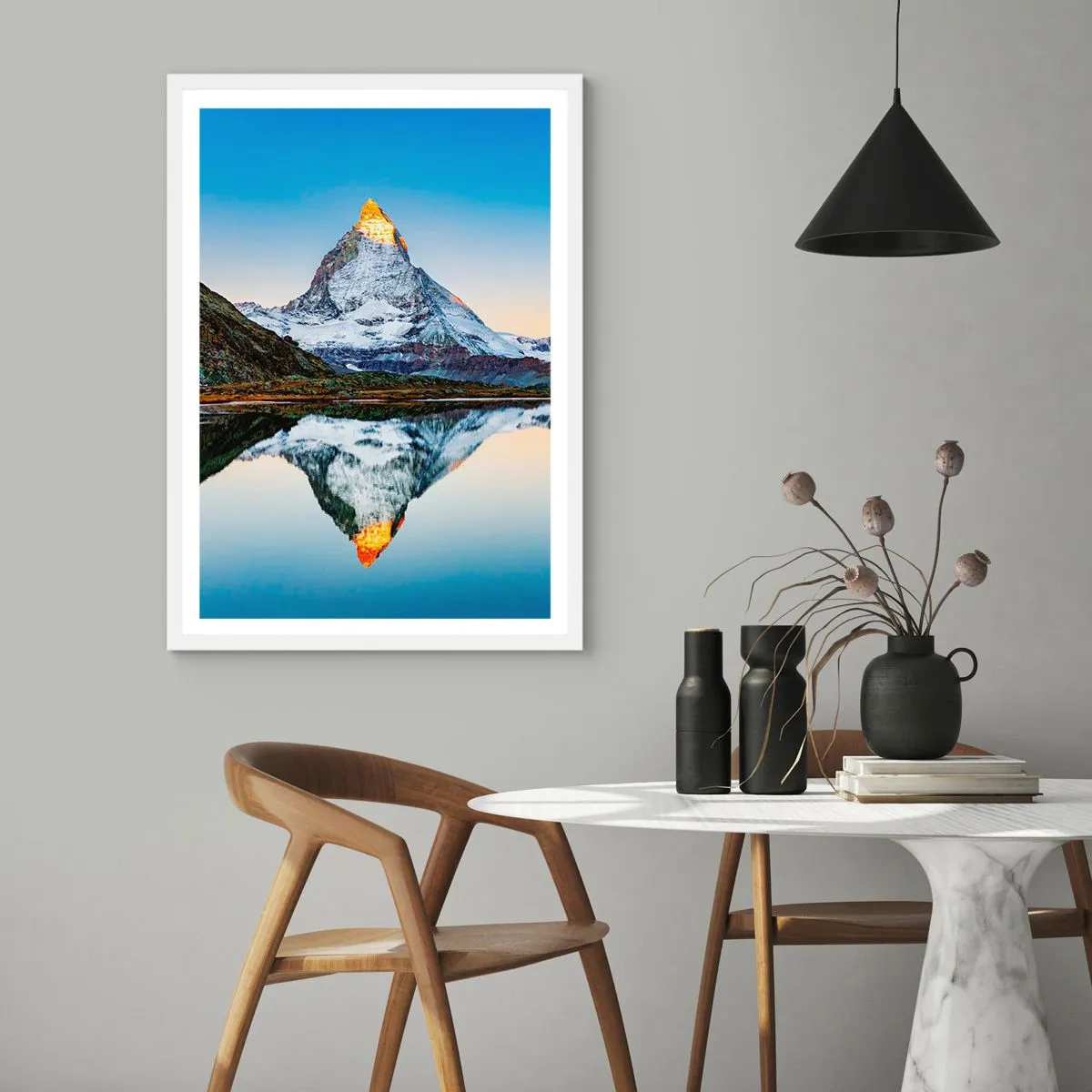 Poster în ramă albă - Două lumi - 30x40 cm