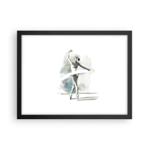 Poster în ramă neagră - Fermecată într-o lebădă - 40x30 cm