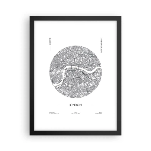 Poster în ramă neagră - Anatomia Londrei - 30x40 cm