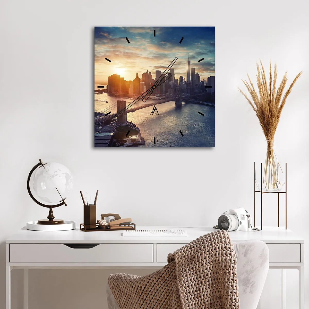 Ceas de perete - Ceas pe sticlă - Un monument al culturii occidentale - 40x40 cm