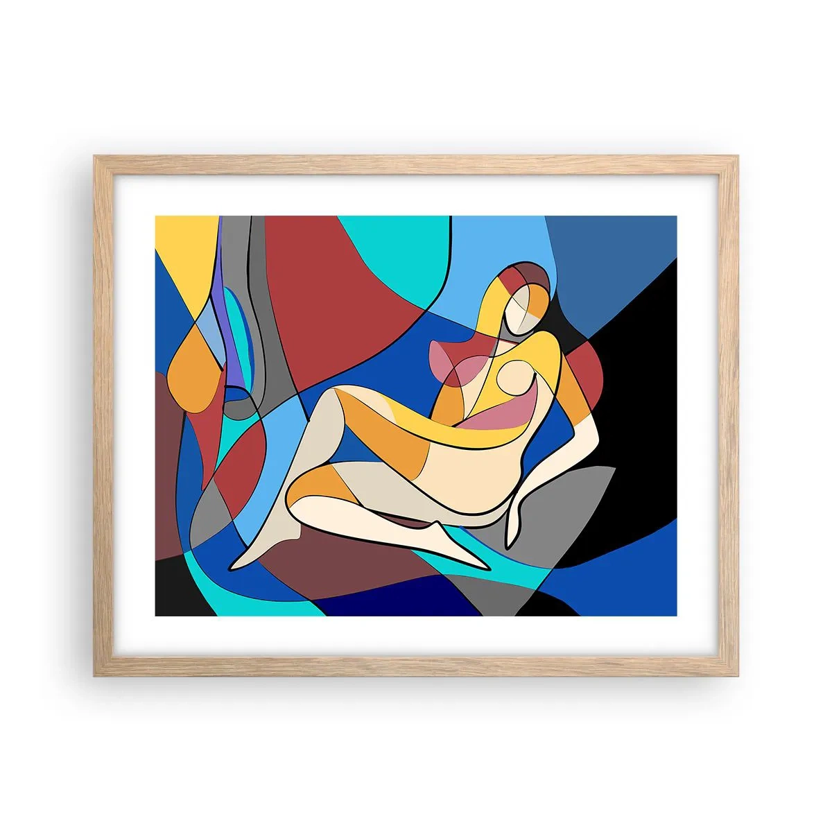 Poster în ramă de stejar deschis - Nudul cubist - 50x40 cm