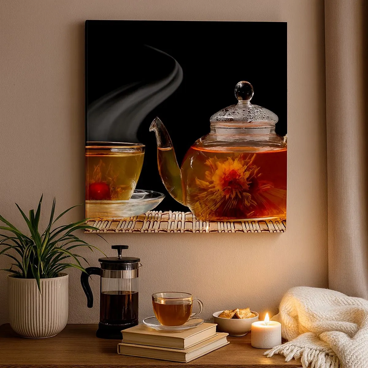 Tablou pe pânză - Magia și arta preparării ceaiului - 30x30 cm