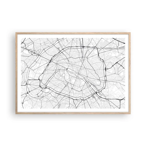Poster în ramă de stejar deschis - Floarea Parisului - 100x70 cm