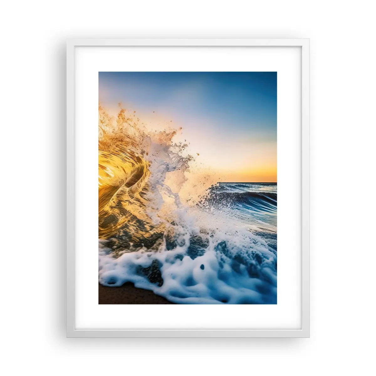 Poster în ramă albă - Joc în nisip - 40x50 cm