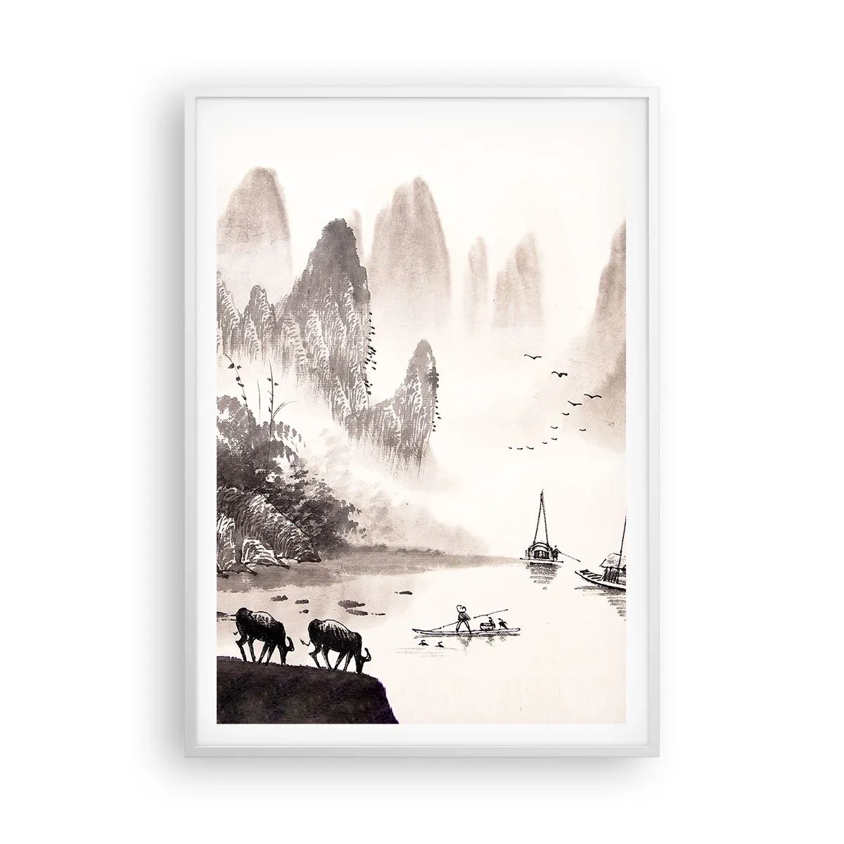 Poster în ramă albă - Viața exotică de zi cu zi a Estului - 70x100 cm