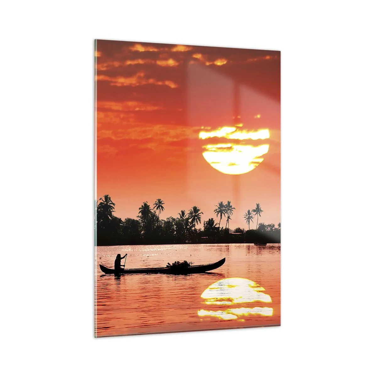 Tablou pe sticlă - Liniștea tropicelor la apus de soare - 50x70 cm