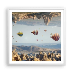 Poster în ramă albă - Orice este posibil aici - 60x60 cm