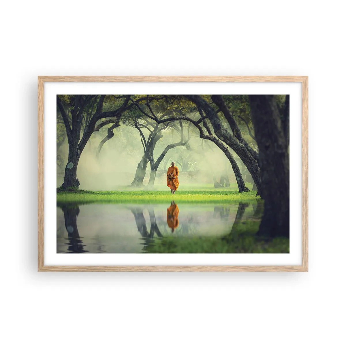 Poster în ramă de stejar deschis - Pe drumul spre iluminare - 70x50 cm